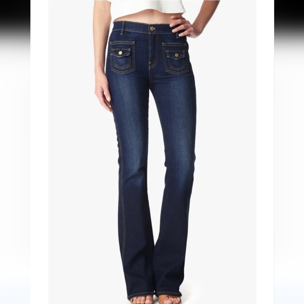 7 For All Mankind Denim Blue Jeans Bootcut High-waisted Front Pockets Size 32